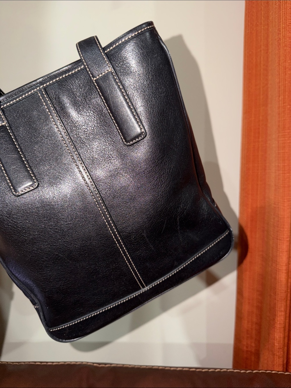 ‼️Vintage Coach Black Leather Hampton Tote Shoulder Bag - Picture 6 of 14